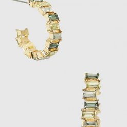 TRENDY Wholesale Jewelry Baguette Open Hoops