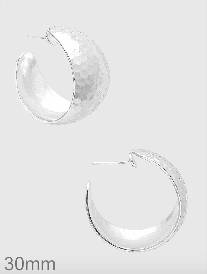 TRENDY Wholesale Thick Hammered Metal Hoops - Stylish Jewelry Earrings for Women 6 TRENDY Wholesale Thick Hammered Metal Hoops