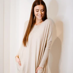 Tea N Rose Tops Boyfriend Pocket Sweater