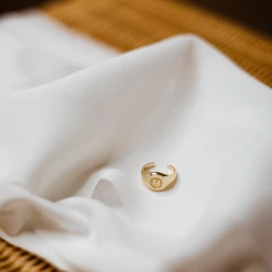 Rings Bracha Initial Medallion Signet Ring