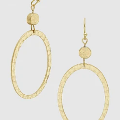 TRENDY Wholesale Textured Oval Open Hoops