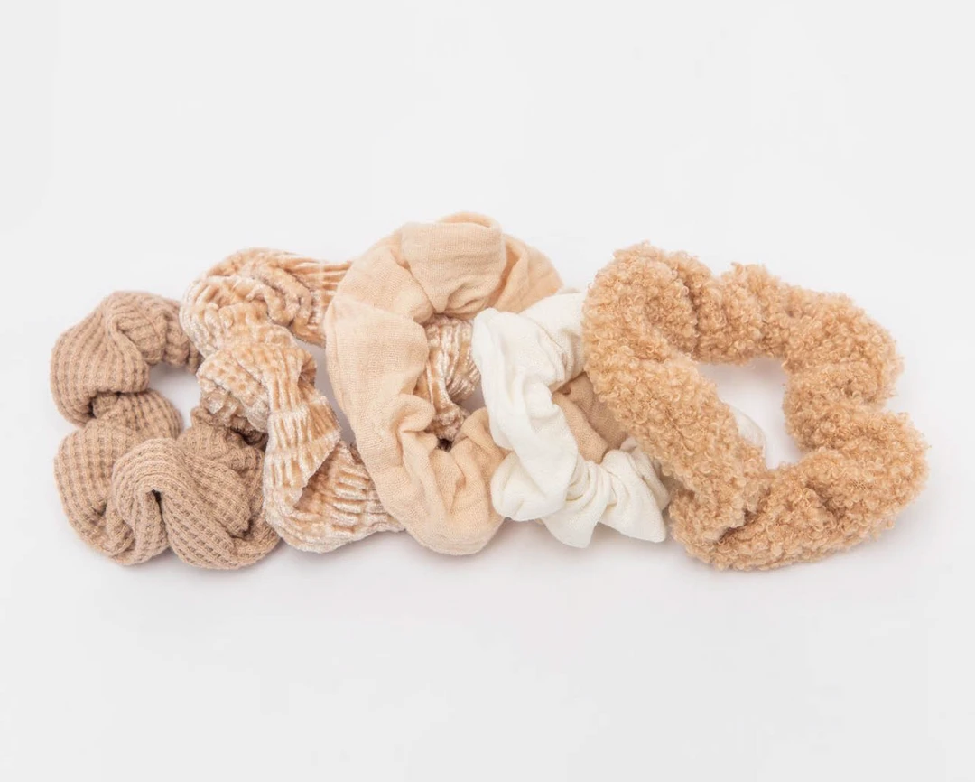 Kitsch Gifts Assorted Textured Scrunchie Set - Stylish Hair Accessories for Women & Teens 3 Kitsch Gifts Assorted Textured Scrunchie Set