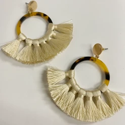 TRENDY Wholesale Jewelry Tortoise Hoop Tassel Earrings
