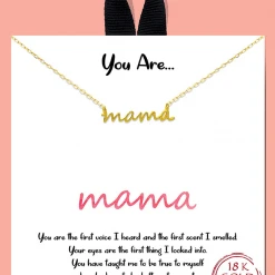 TRENDY Wholesale Cursive Mama Card Necklace Jewelry