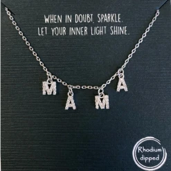 TRENDY Wholesale Spaced CZ Mama Card Necklace Jewelry