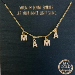 TRENDY Wholesale Spaced CZ Mama Card Necklace Jewelry