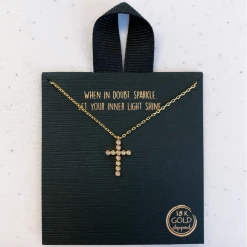 TRENDY Wholesale Jewelry Dainty CZ Cross Necklace