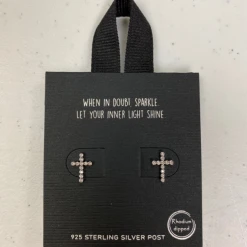 TRENDY Wholesale Dainty CZ Cross Earrings Jewelry