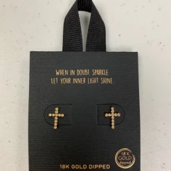 TRENDY Wholesale Dainty CZ Cross Earrings Jewelry