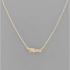 Golden Stella Brushed Mama Necklace