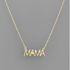 Golden Stella Jewelry Textured Mama Necklace