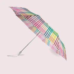 Kate Spade Rainbow Gingham Travel Umbrella