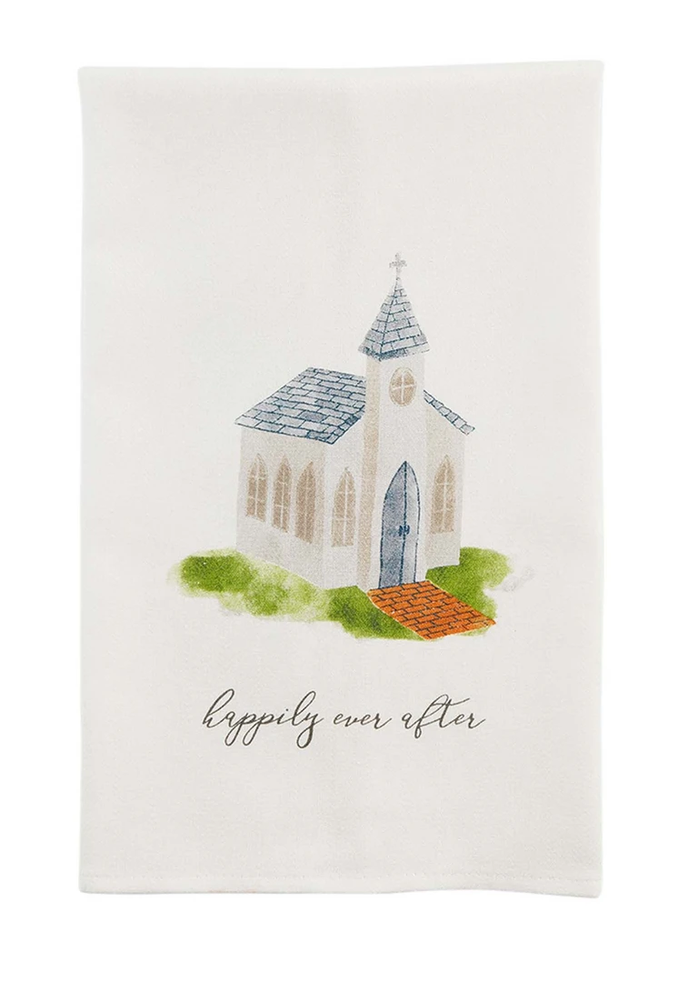 Mudpie Wedding Tea Towel - Elegant Kitchen Gift for Brides & Couples 3 Mudpie Wedding Tea Towel Lifestyle