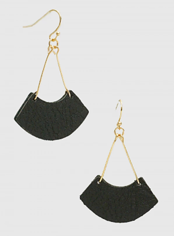 Trendy Wholesale Leather Fan Earrings - Stylish Jewelry for Women 4 Trendy Wholesale Leather Fan Earrings Jewelry