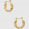 TRENDY Wholesale Mini Textured Hoop Earrings