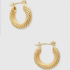 TRENDY Wholesale Mini Textured Hoop Earrings
