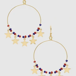 TRENDY Wholesale Beaded Star Charm Earrings