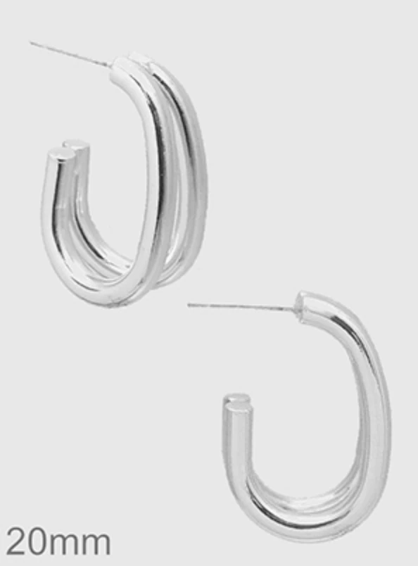 TRENDY Wholesale Double Curved Open Hoops - Stylish Gold & Silver Earrings for Women 4 TRENDY Wholesale Double Curved Open Hoops
