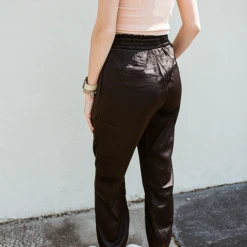 Entro Colleen Solid Satin Joggers Bottoms