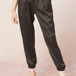 Entro Colleen Solid Satin Joggers Bottoms