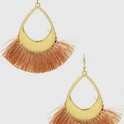 TRENDY Wholesale Hammered Metal Tassel Earrings Jewelry