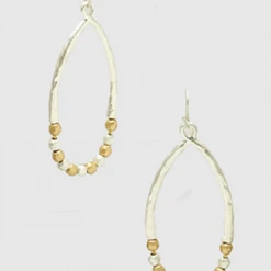 TRENDY Wholesale Two Tone Hammered Metal Earrings Jewelry