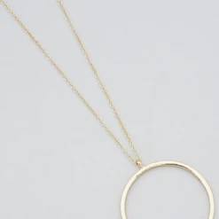 TRENDY Wholesale Round Pendant Long Necklace