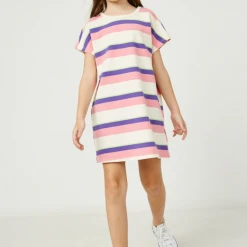 Hayden Swank Tween Girls Striped French Terry Dress
