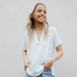 Entro London Flowy V Neck Blouse