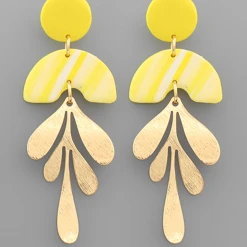 Golden Stella Jewelry Clay Marble Statement Earrings