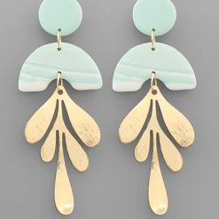 Golden Stella Jewelry Clay Marble Statement Earrings