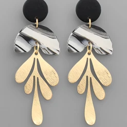 Golden Stella Jewelry Clay Marble Statement Earrings