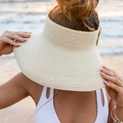 Aili's Corner Straw Floppy Visor Hat Hats