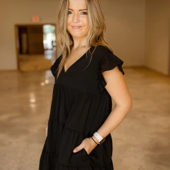 Entro Dresses Mae Flutter Sleeve Dress