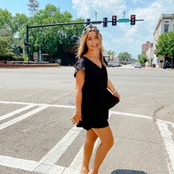 Entro Dresses Mae Flutter Sleeve Dress