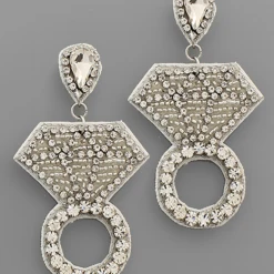 Golden Stella Diamond Ring Earrings Jewelry