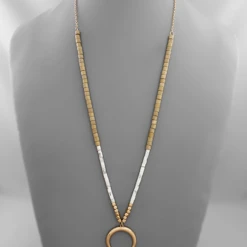 Golden Stella Crescent Beaded Necklace Jewelry