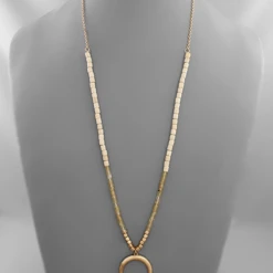 Golden Stella Crescent Beaded Necklace Jewelry