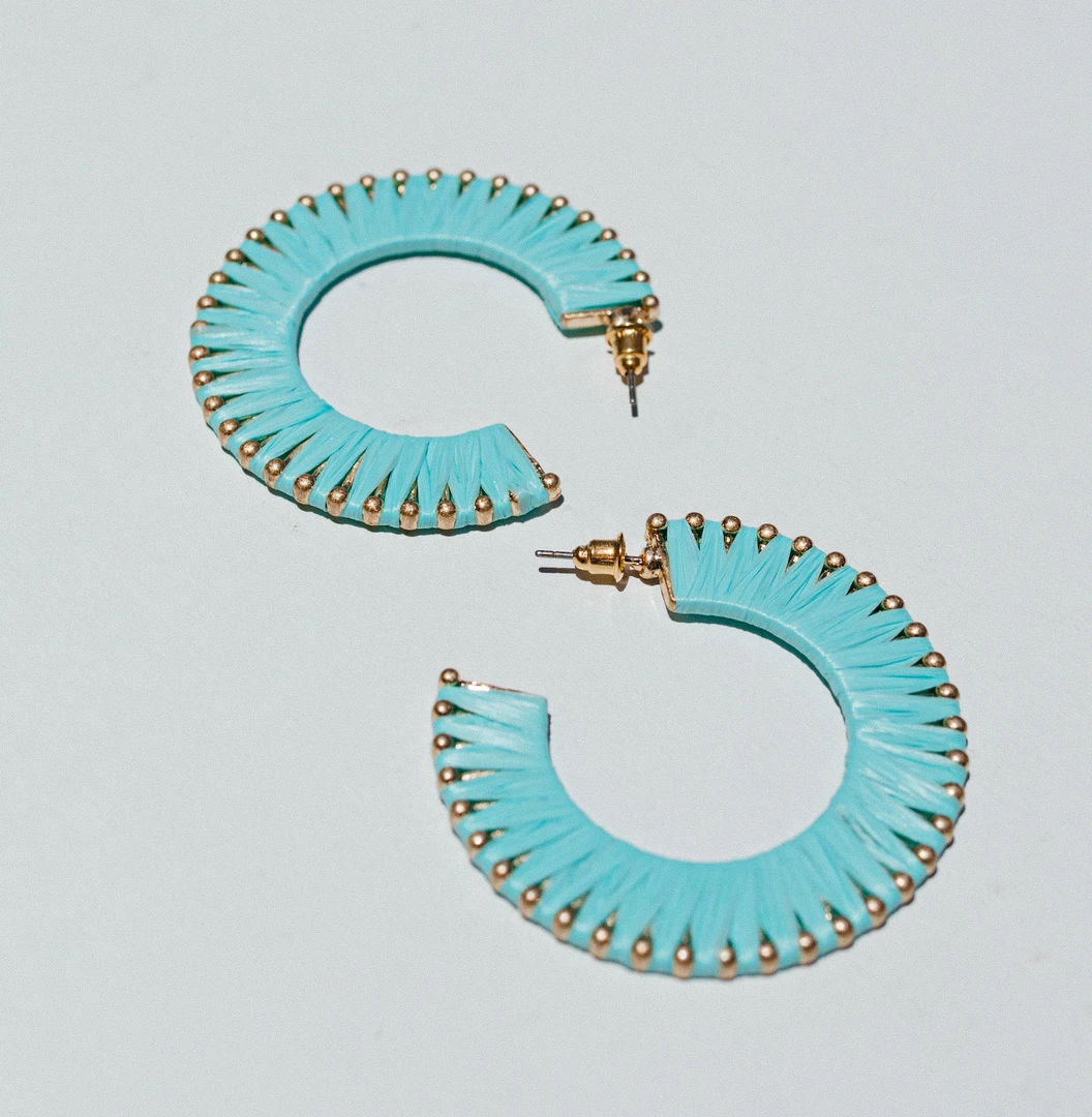 TRENDY Wholesale Jewelry Raffia Open Hoop Earrings - Stylish Boho Accessories for Women 3 TRENDY Wholesale Jewelry Raffia Open Hoop Earrings