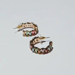 TRENDY Wholesale Jewelry Baguette Open Hoops