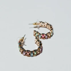 TRENDY Wholesale Jewelry Baguette Open Hoops