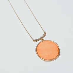TRENDY Wholesale Game Day Collection Round Wood Pendant Necklace