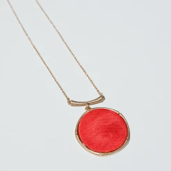 TRENDY Wholesale Game Day Collection Round Wood Pendant Necklace