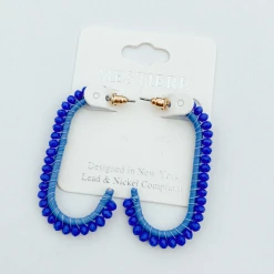 TRENDY Wholesale Oval Bead Hoops Jewelry