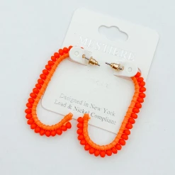 TRENDY Wholesale Oval Bead Hoops Jewelry