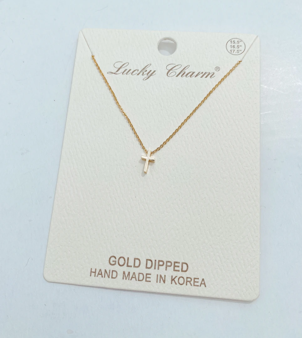 TRENDY Wholesale Gold Dipped Cross Necklace - Elegant Jewelry for Women & Men 3 TRENDY Wholesale Gold Dipped Cross Necklace Jewelry