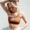 ANWND Tops One Shoulder Seamless Crop Top