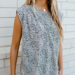 Entro James Sleeveless Leopard Top Tops