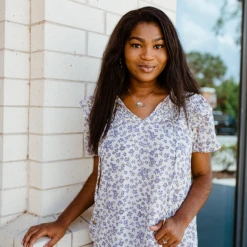 Entro Shasta Floral Puff Sleeve Top