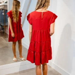 Entro Dresses Mae Flutter Sleeve Dress